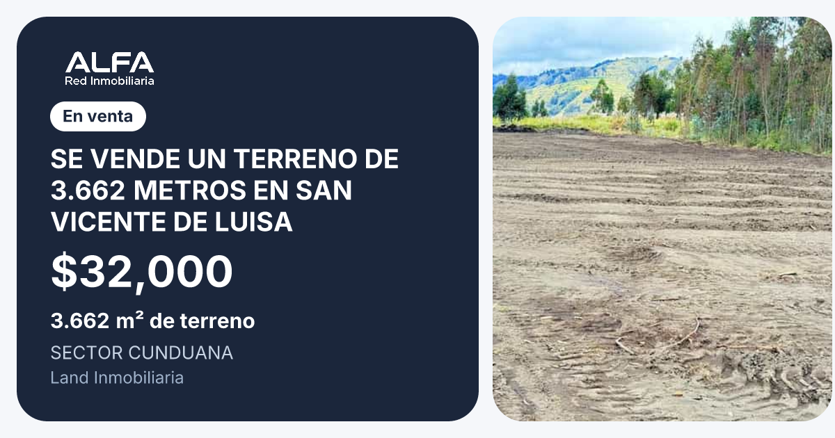 Terreno en venta en San Vicente, Manabí