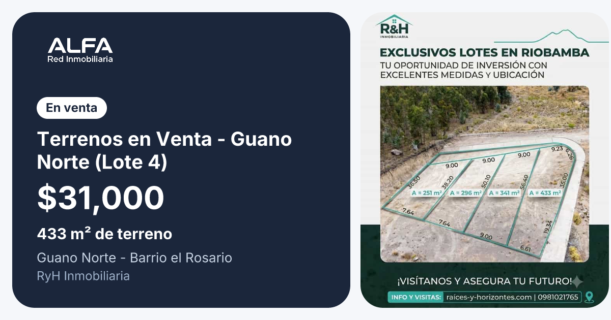 Lot for sale in Riobamba, Chimborazo